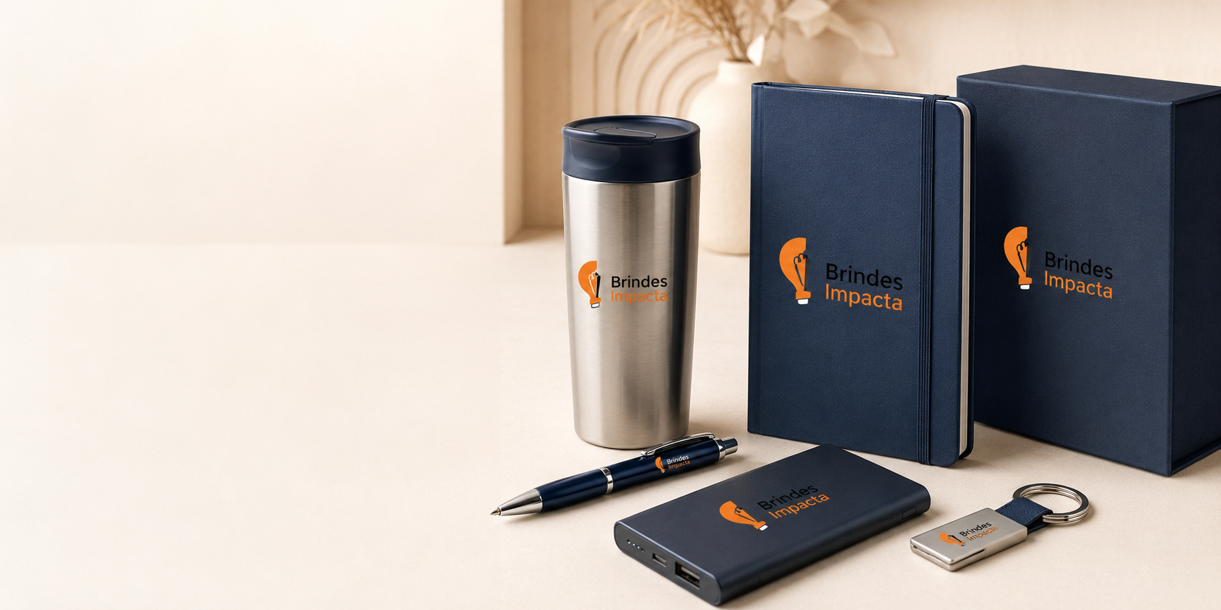 Kit de brindes corporativos personalizados da Brindes Impacta